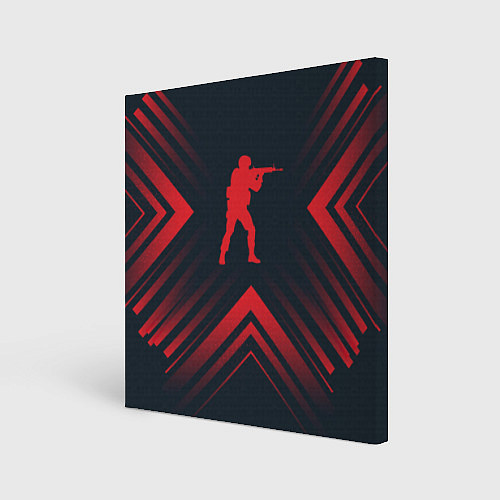 Картина квадратная Красный символ Counter Strike на темном фоне со ст / 3D-принт – фото 1