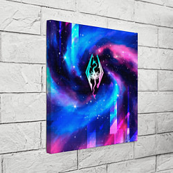 Холст квадратный Skyrim неоновый космос, цвет: 3D-принт — фото 2