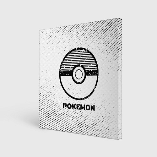 Картина квадратная Pokemon с потертостями на светлом фоне / 3D-принт – фото 1