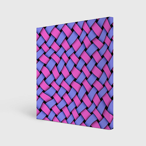Картина квадратная Фиолетово-сиреневая плетёнка - оптическая иллюзия / 3D-принт – фото 1