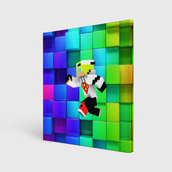 Холст квадратный Minecraft - hero - video game, цвет: 3D-принт