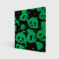 Картина квадратная Panda green pattern