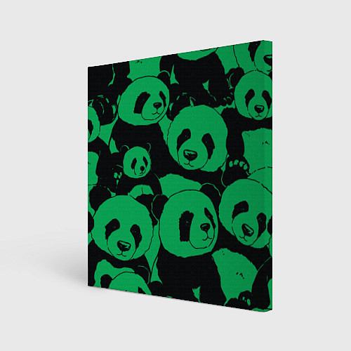 Картина квадратная Panda green pattern / 3D-принт – фото 1