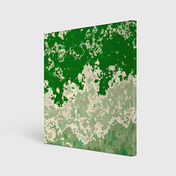 Холст квадратный Абстракция в зелёных тонах, цвет: 3D-принт