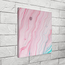 Холст квадратный Розовые и голубые линии и краски, цвет: 3D-принт — фото 2