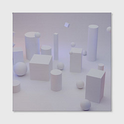 Холст квадратный Светлые геометрические шары и кубы, цвет: 3D-принт — фото 2