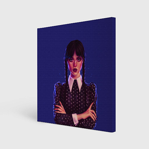 Картина квадратная Уэнсдей сложила руки / 3D-принт – фото 1