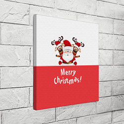 Холст квадратный Дед Мороз с оленями, цвет: 3D-принт — фото 2