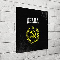 Холст квадратный Диана и желтый символ СССР со звездой, цвет: 3D-принт — фото 2