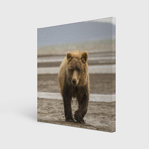 Картина квадратная Медвежонок в аэропорту / 3D-принт – фото 1