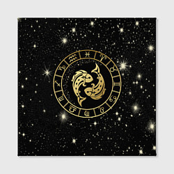Холст квадратный Знак Рыбы на звездном небе, цвет: 3D-принт — фото 2