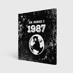 Холст квадратный На Земле с 1987: краска на темном, цвет: 3D-принт