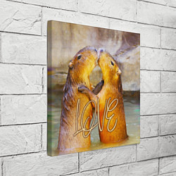 Холст квадратный Влюблённые капибары, цвет: 3D-принт — фото 2