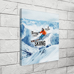 Холст квадратный Горные лыжи спуск, цвет: 3D-принт — фото 2