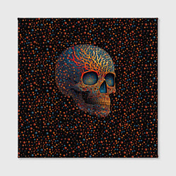 Холст квадратный Череп в стиле пуантилизм, цвет: 3D-принт — фото 2