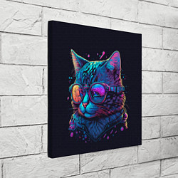 Холст квадратный Кот неоновый, цвет: 3D-принт — фото 2