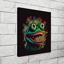 Холст квадратный Лягушонок Пепе зомби, цвет: 3D-принт — фото 2