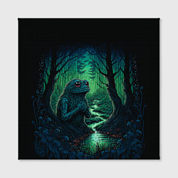 Холст квадратный Лягушонок Пепе сидит на болоте, цвет: 3D-принт — фото 2