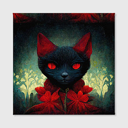 Холст квадратный Dark cat, цвет: 3D-принт — фото 2