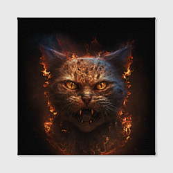 Холст квадратный Огненный кот, цвет: 3D-принт — фото 2