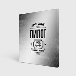 Картина квадратная Лучший пилот - 100% профи на светлом фоне