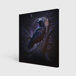 Холст квадратный Ворон во мраке, цвет: 3D-принт