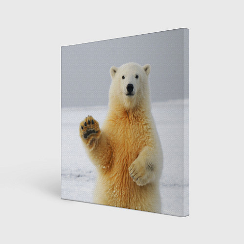 Картина квадратная Белый медведь приветствует / 3D-принт – фото 1