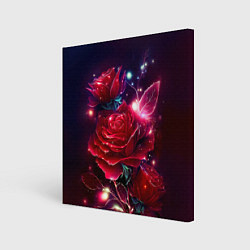Холст квадратный Розы с огоньками, цвет: 3D-принт