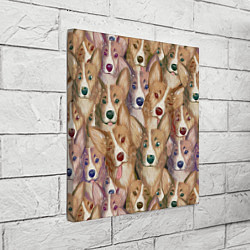 Холст квадратный Паттерн с корги, цвет: 3D-принт — фото 2