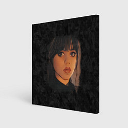 Холст квадратный Портрет Уэнздей Аддамс, цвет: 3D-принт