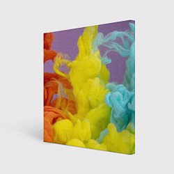Холст квадратный Абстрактные разноцветные объёмные дымы, цвет: 3D-принт