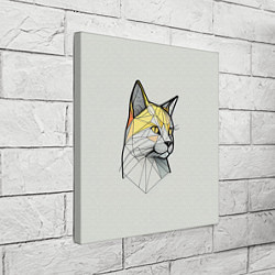 Холст квадратный Стилизованная кошка в геометрическом стиле, цвет: 3D-принт — фото 2