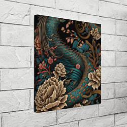 Холст квадратный Японский змей Irezumi, цвет: 3D-принт — фото 2