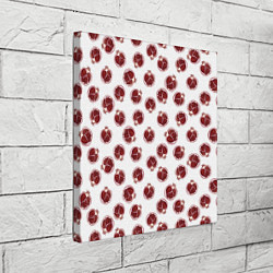 Холст квадратный Гранаты на белом - паттерн, цвет: 3D-принт — фото 2