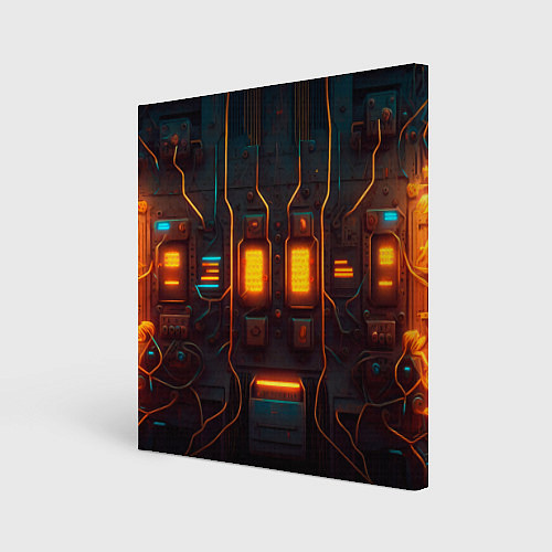 Картина квадратная Паттерн в стиле киберпанк / 3D-принт – фото 1
