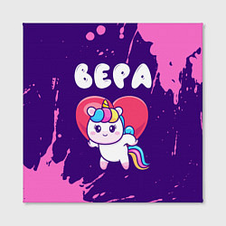 Холст квадратный Вера единорог с сердечком, цвет: 3D-принт — фото 2