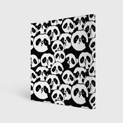 Холст квадратный Весёлые панды, цвет: 3D-принт
