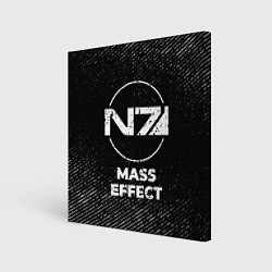 Картина квадратная Mass Effect с потертостями на темном фоне