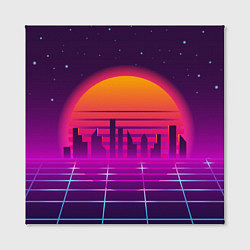 Холст квадратный Futuristic Retro City, цвет: 3D-принт — фото 2