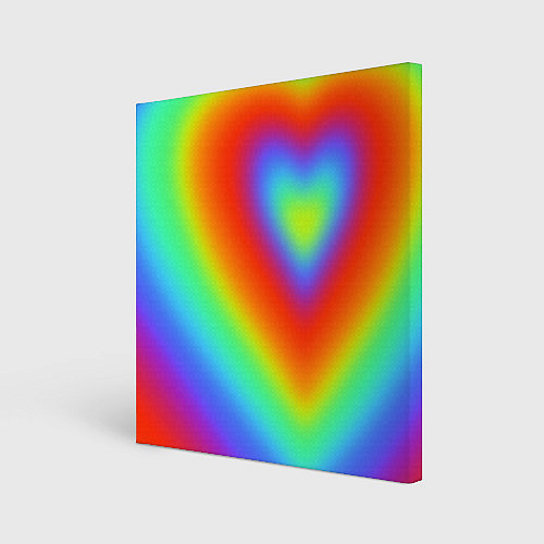 Картина квадратная Сердце - радужный градиент / 3D-принт – фото 1