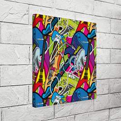 Холст квадратный Guitars - pop art pattern, цвет: 3D-принт — фото 2