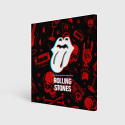 Холст квадратный Rolling Stones rock glitch, цвет: 3D-принт