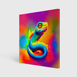 Холст квадратный Змейка в красках, цвет: 3D-принт
