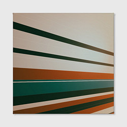 Холст квадратный Абстрактные зелёные и оранжевые линии, цвет: 3D-принт — фото 2
