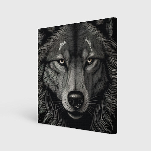 Картина квадратная Волк в стиле тату / 3D-принт – фото 1