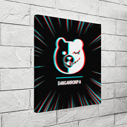 Холст квадратный Символ Danganronpa в стиле glitch на темном фоне, цвет: 3D-принт — фото 2