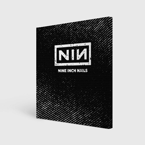 Картина квадратная Nine Inch Nails с потертостями на темном фоне / 3D-принт – фото 1