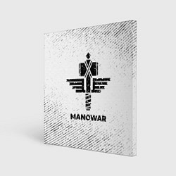 Картина квадратная Manowar с потертостями на светлом фоне