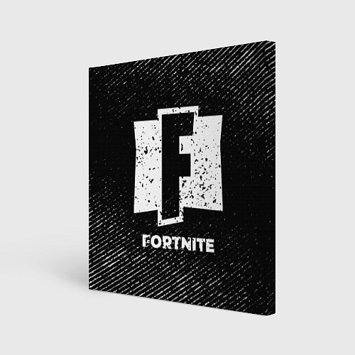 Картина квадратная Fortnite с потертостями на темном фоне / 3D-принт – фото 1