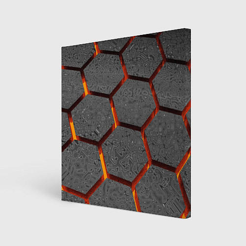 Картина квадратная Металлические плиты и лава / 3D-принт – фото 1